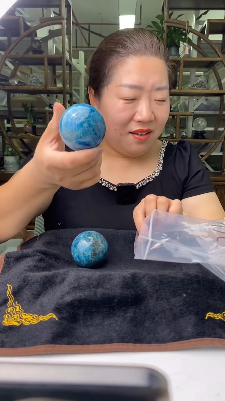 球磷灰石未镶嵌蓝磷灰球D602多样性发其一