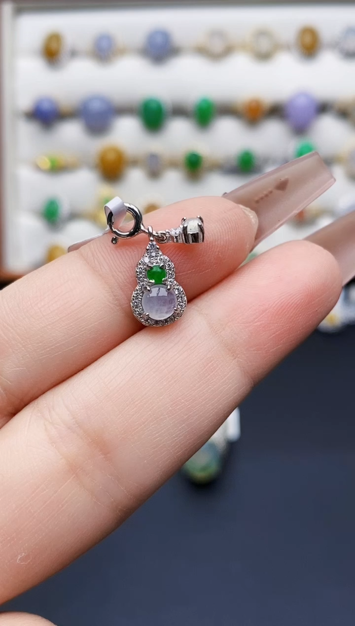 银S925镶嵌戒指翡翠0078