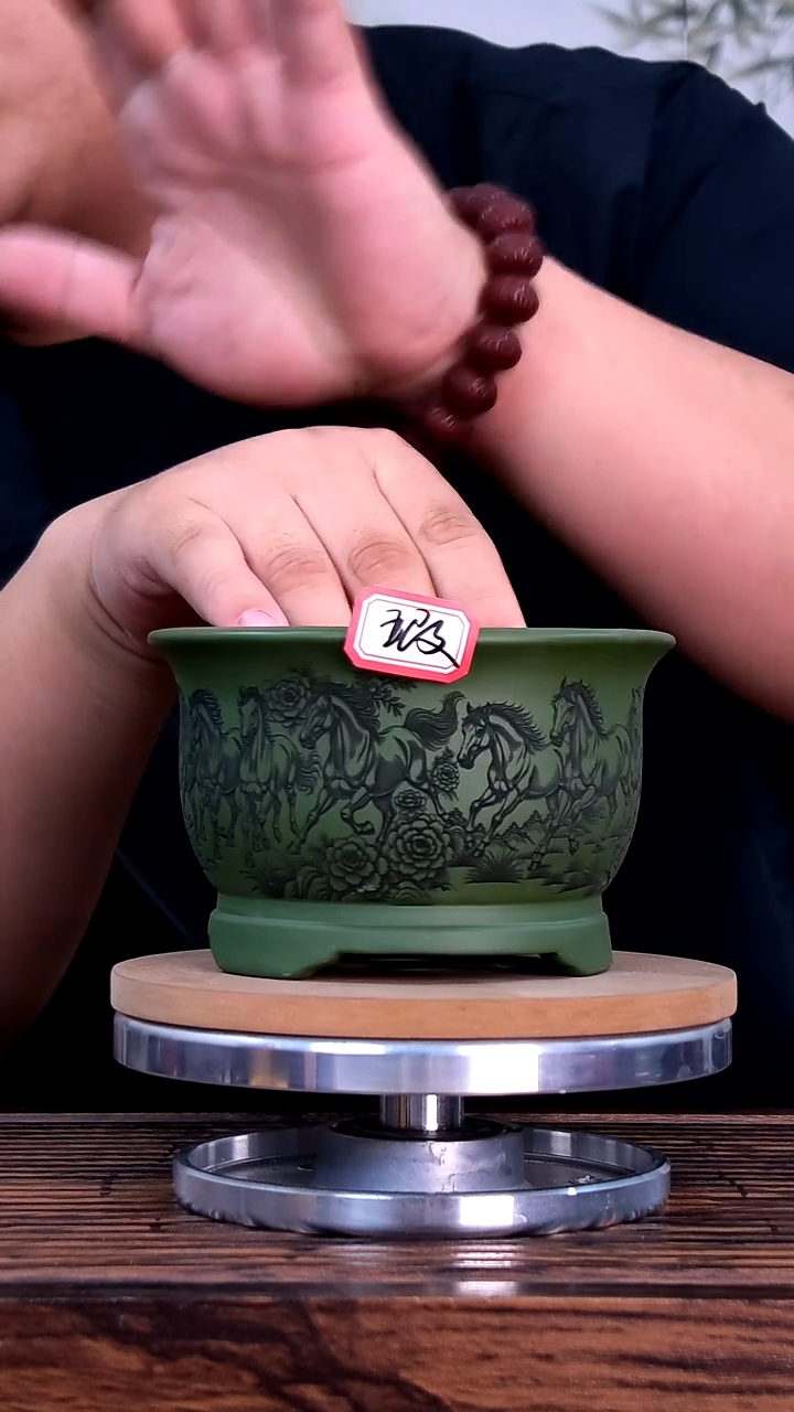 紫砂花盆紫砂花盆内口10-7    微假