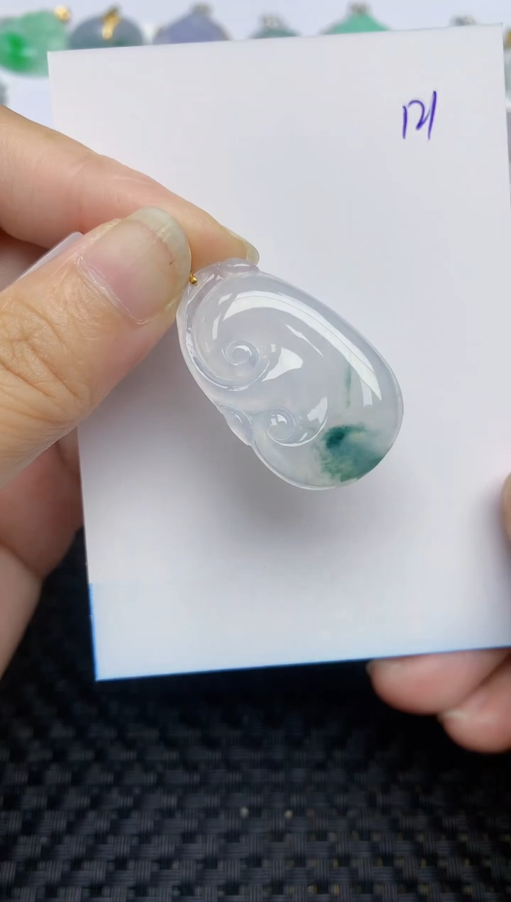 翡翠18K金镶嵌颈饰天然A货翡翠 121