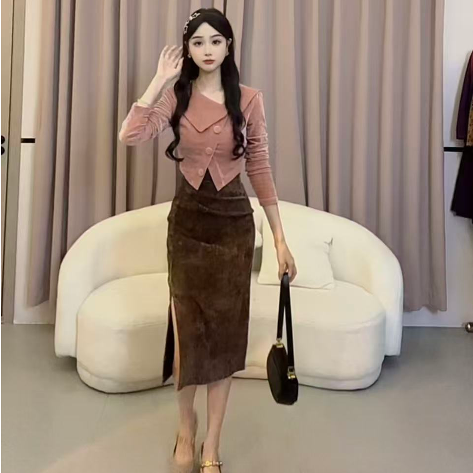 【蛋蛋】秋冬轻奢复古时尚法式名媛长袖显瘦连衣裙YYMWW53344