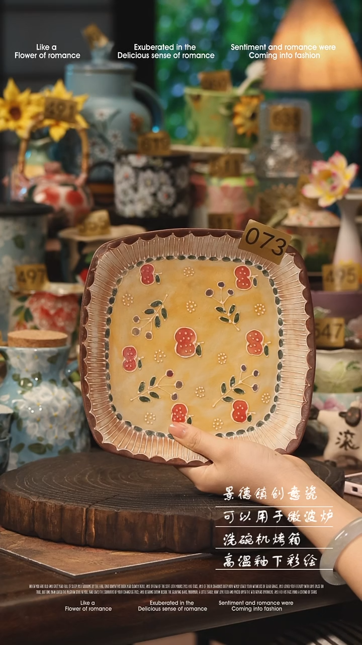 陶瓷073景德镇高温釉下彩手工手绘款式