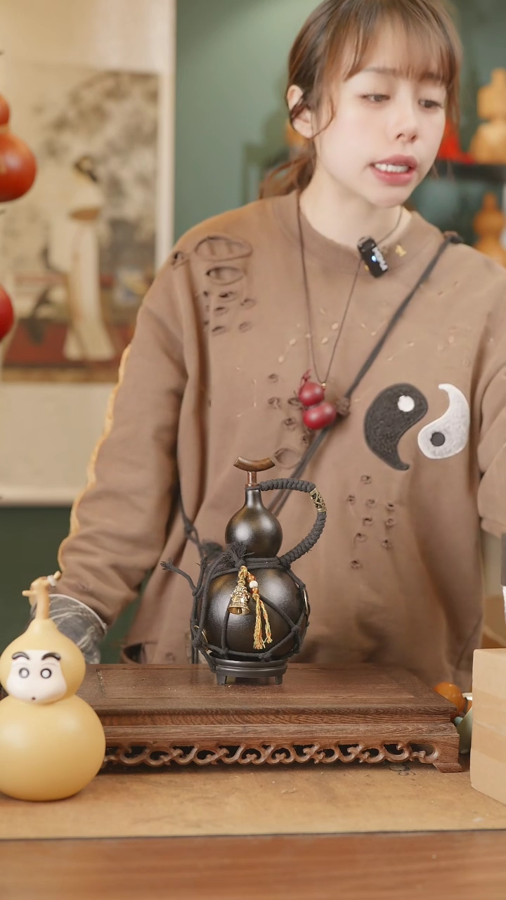 【闪购商品】296号精品天然大漆工艺防渗内胆酒葫芦~