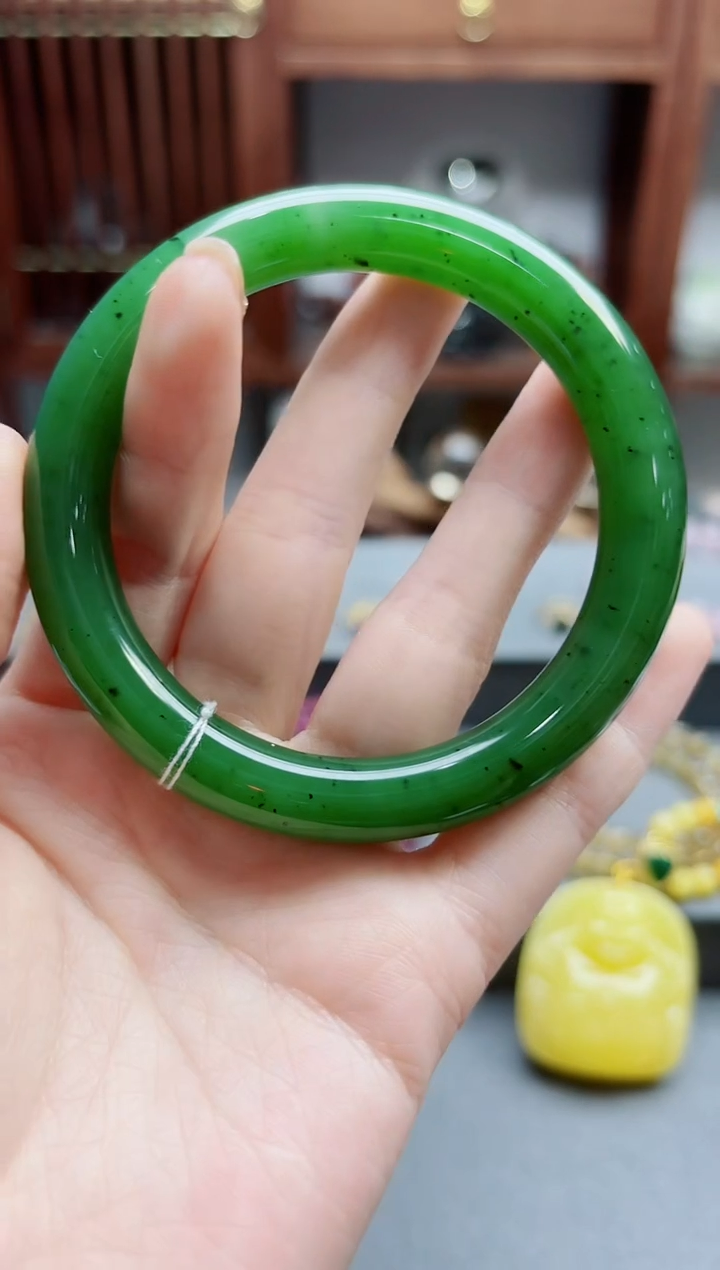 和田玉未镶嵌手镯碧玉手镯58#XE00466