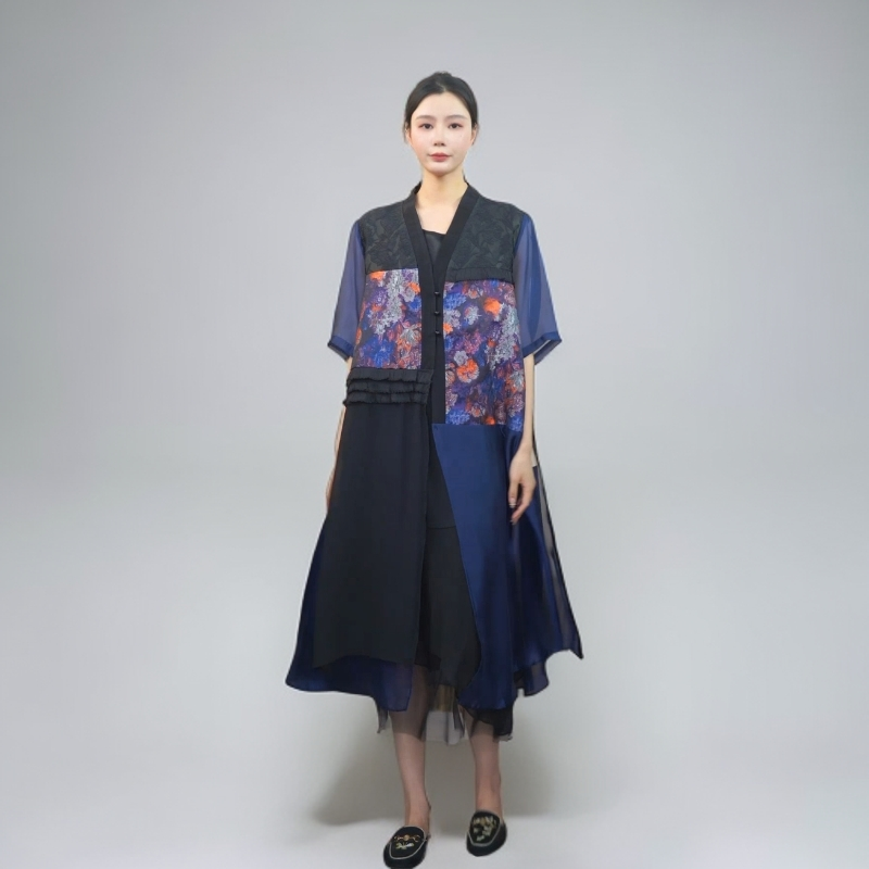 新款时尚洋气宽松显瘦中长款连衣裙99201