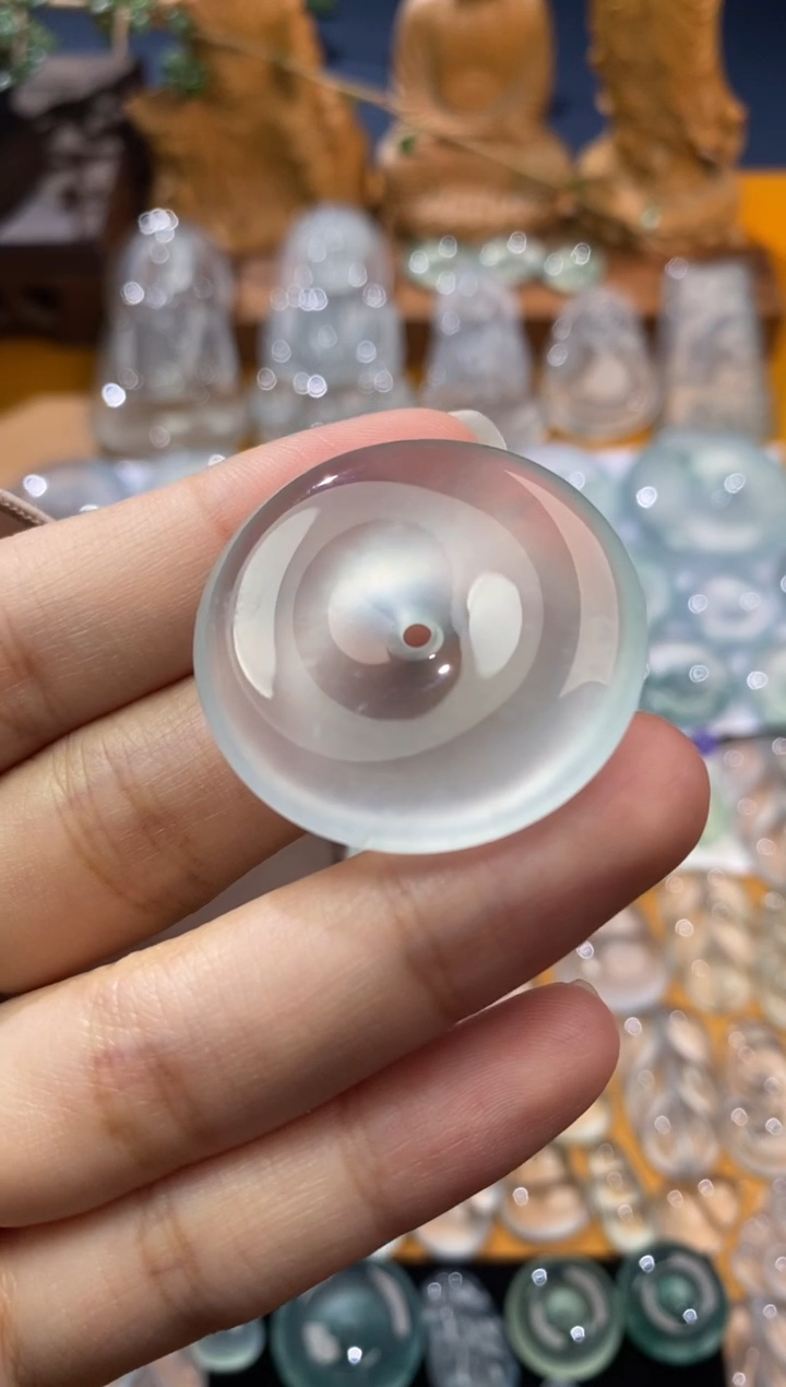 【闪购商品】定制翡翠未镶嵌平安扣33.5*6.9