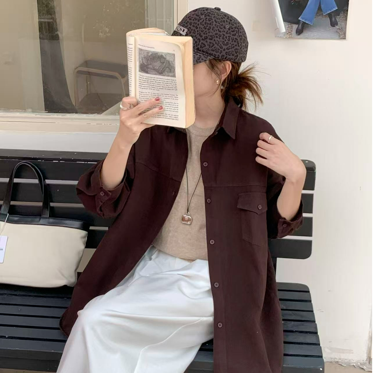 超柔磨毛单口袋宽松大版衬衣