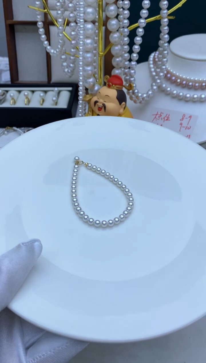 【闪购商品】淡水珍珠手链18K金镶嵌5