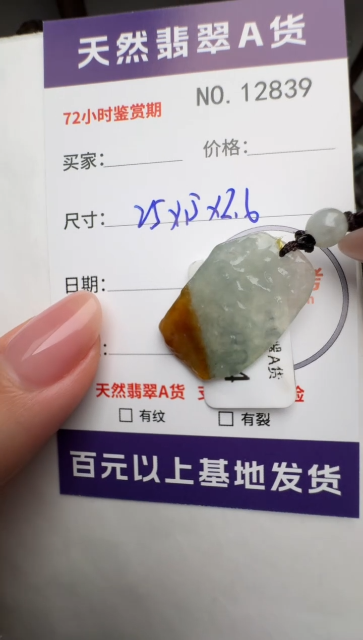 【闪购商品】翡翠颈饰未镶嵌原石12839