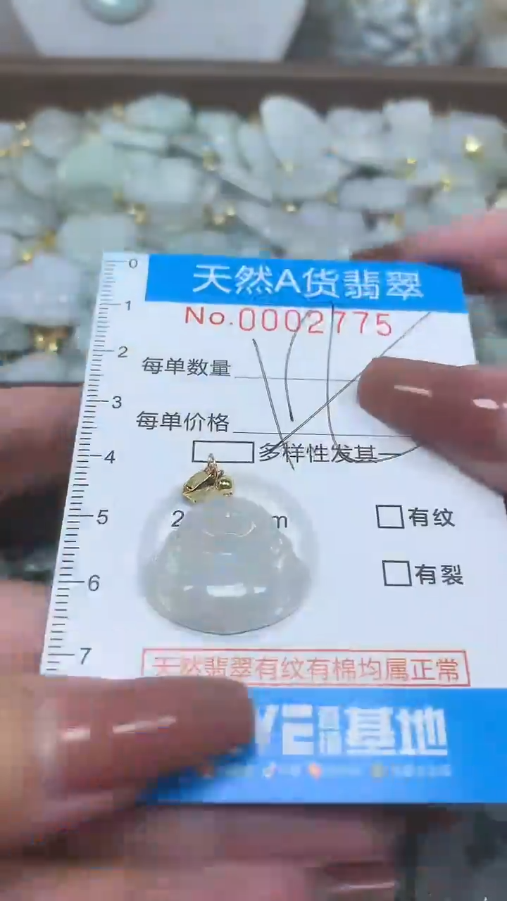 翡翠未镶嵌颈饰净货挂件-2775