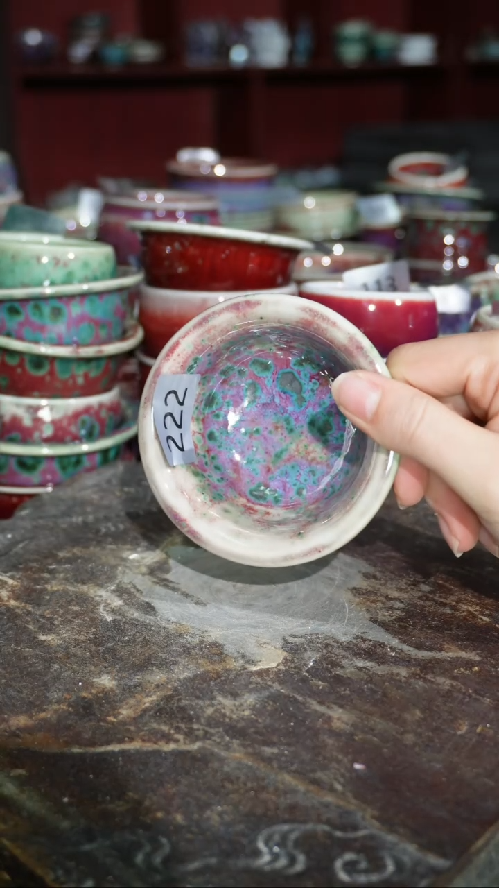 摆件陶精品窑变钧瓷茶器