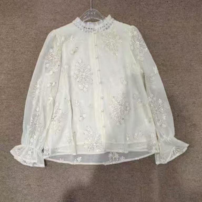 【锦衣服饰】AMY 28130法式刺绣钉珠长袖衫