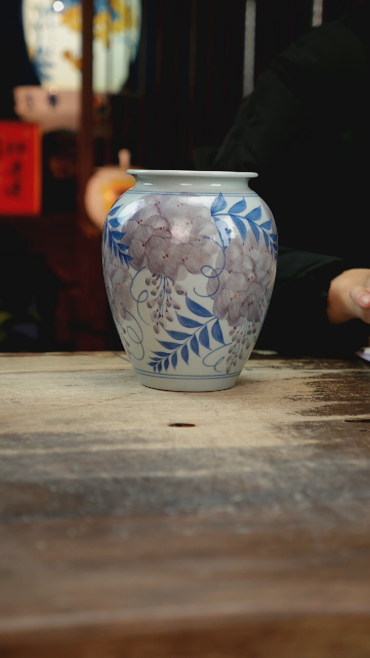 【闪购商品】瓷片景德镇纯手工釉下彩精品花瓶