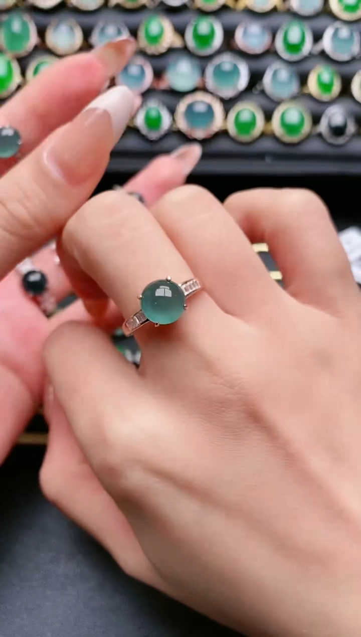【闪购商品】翡翠戒指银S925镶嵌11111