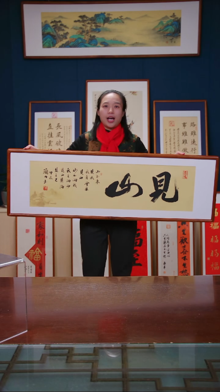 【闪购商品】书法蔺力老师手书作品 见山 尺寸40*123