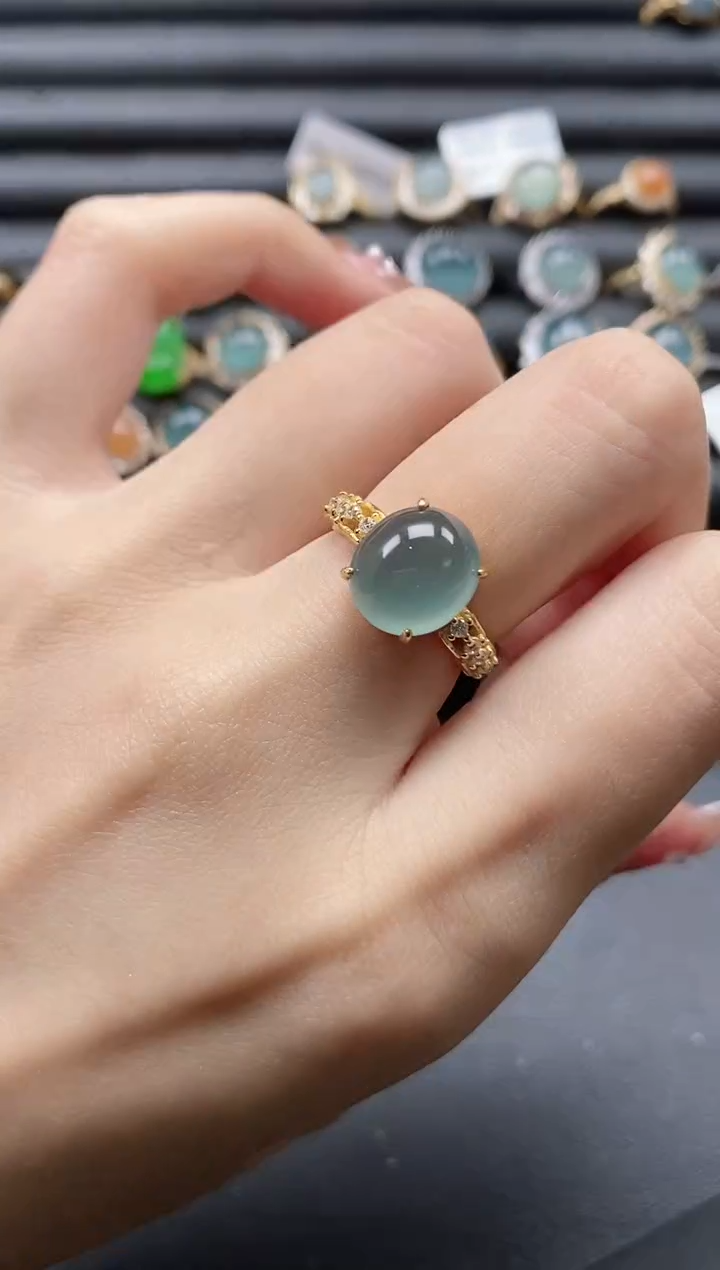 【闪购商品】翡翠戒指银S925镶嵌11111
