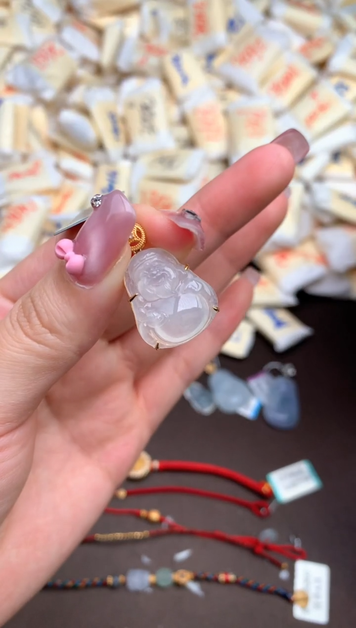 【闪购商品】翡翠挂件18K金镶嵌 —