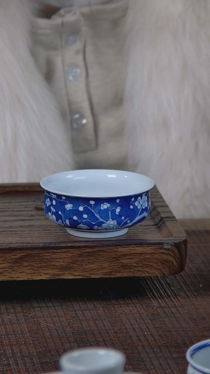 【闪购商品】折葵非器手工手绘冰梅矮炉式杯