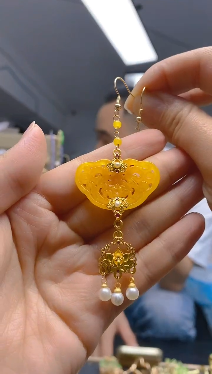 【闪购商品】翡翠耳饰合金0357翡翠耳钩一个