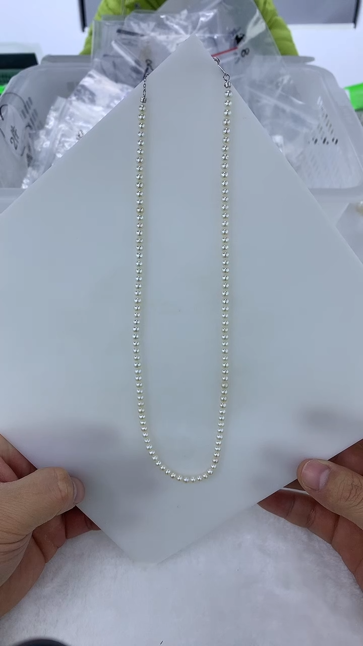 银S925镶嵌DA淡水珍珠淡水珍珠项链3-4 BC157