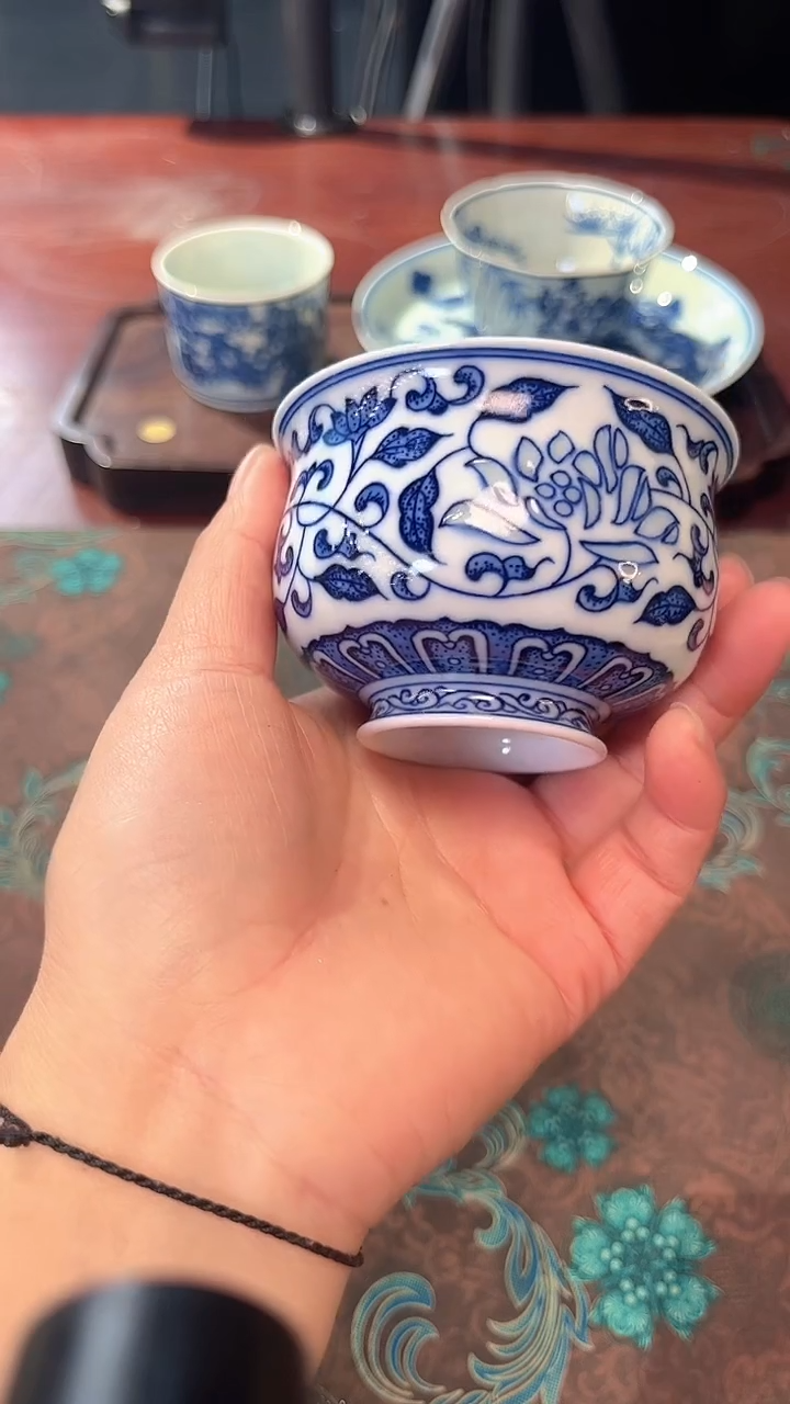 镹曰陶柴窑手工手绘青花