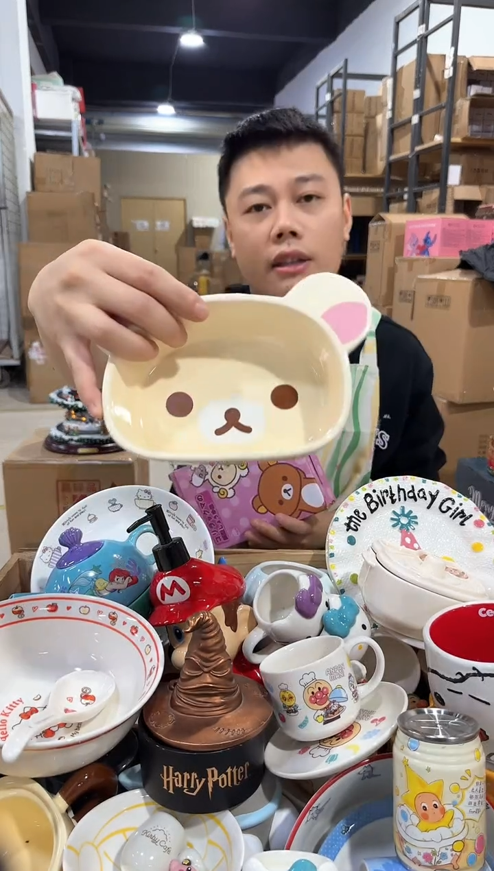 瓷片原盒熊妹深碗 