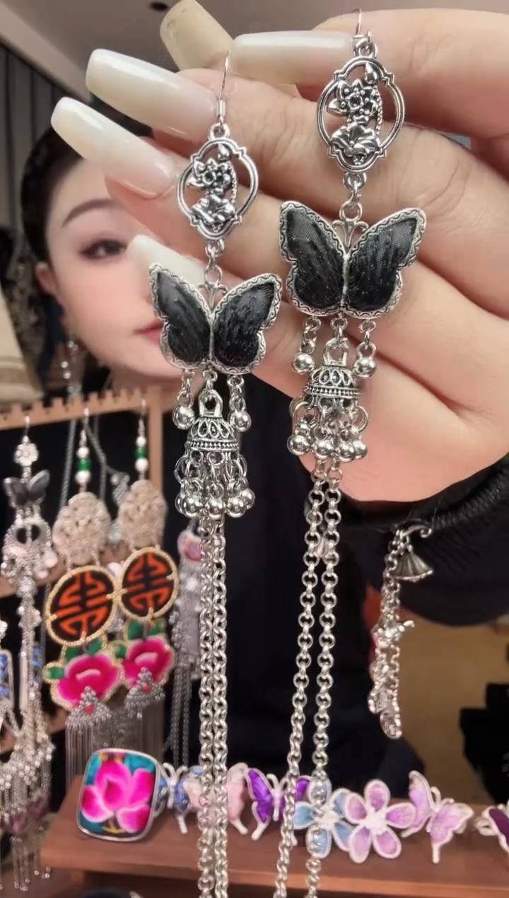 刺绣纯手工民族风刺绣耳环