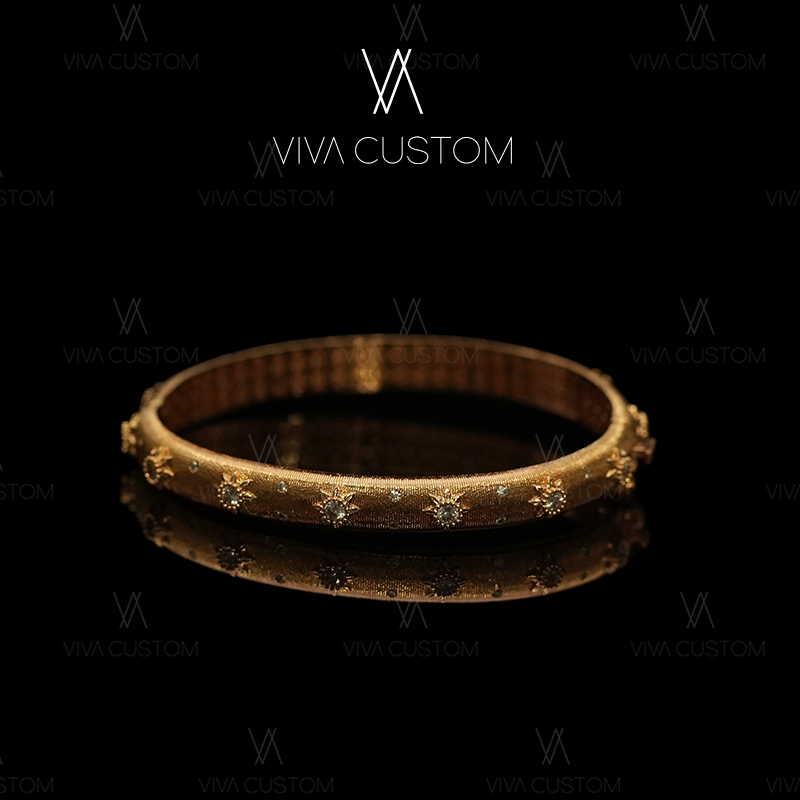 铜合金手镯 复古优雅微镶星光镂空钱币手镯G