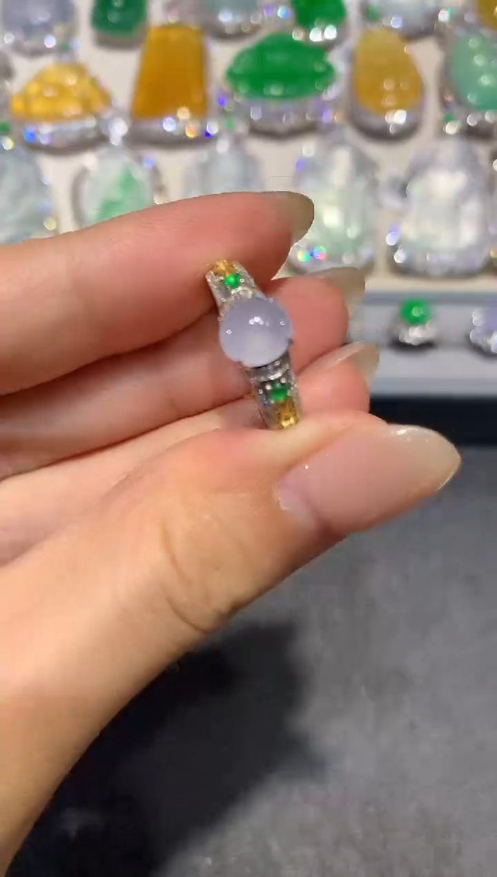 【闪购商品】翡翠戒指18K金镶嵌q110多样性一件发货