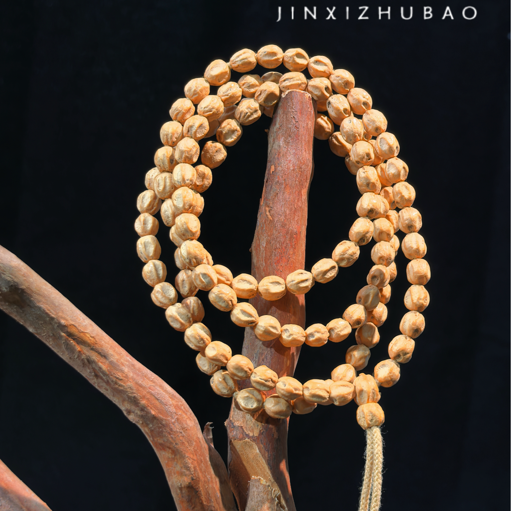 锦玺珠宝 原桩【深坑鬼脸】原生态百香籽 无修高品质脖挂108串