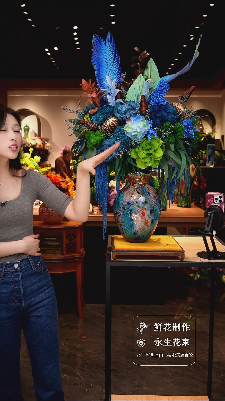 琉璃手工艺品手工花器花束空运包邮送货上门-以图片为准    