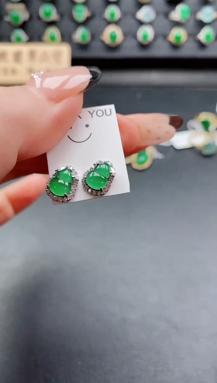 银S925镶嵌戒指翡翠1