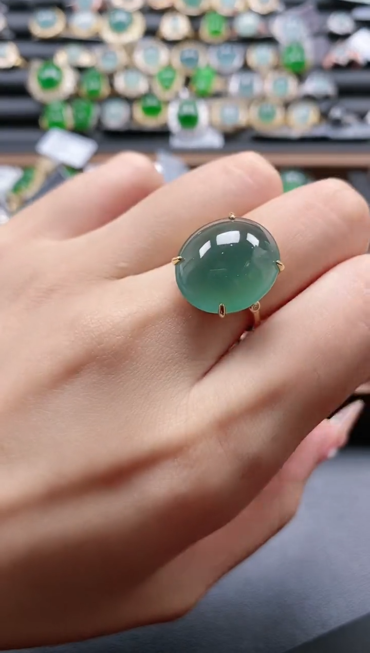 【闪购商品】翡翠戒指银S925镶嵌51511