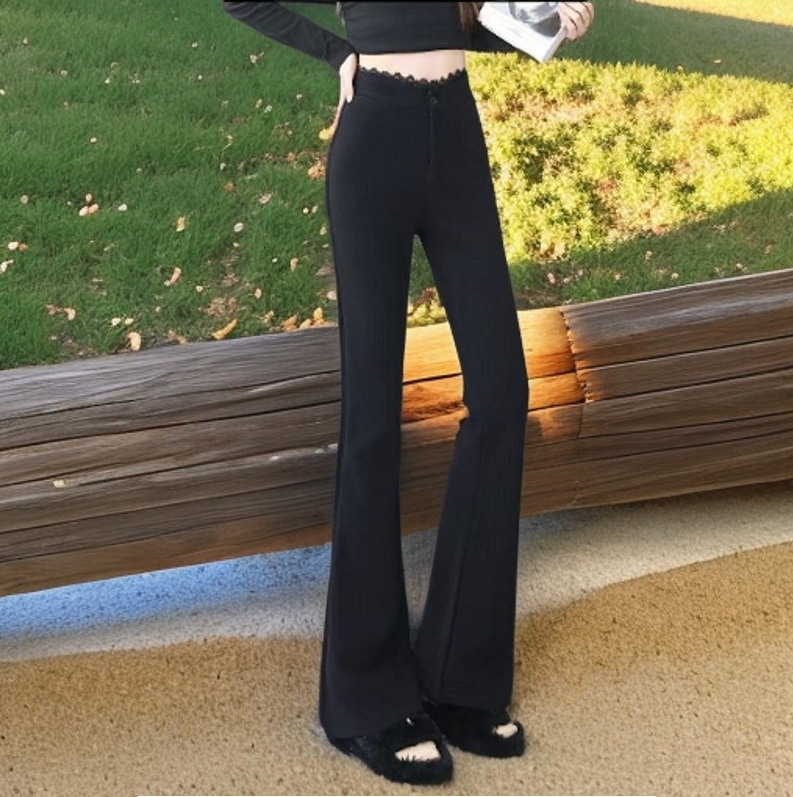 【加绒+运费险】高腰喇叭裤休闲裤高个子微喇裤西装微喇叭修身时尚