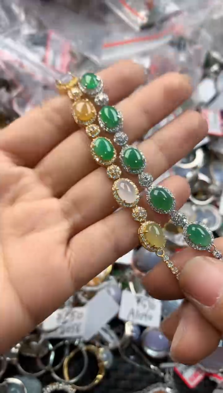 银S925镶嵌戒指翡翠888---9