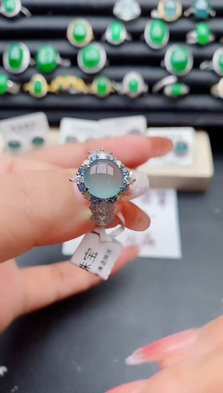 【闪购商品】翡翠戒指银S925镶嵌312321