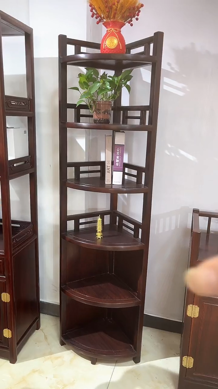黑酸枝木类成套家具 黑酸枝角架尺寸高172*半径36    