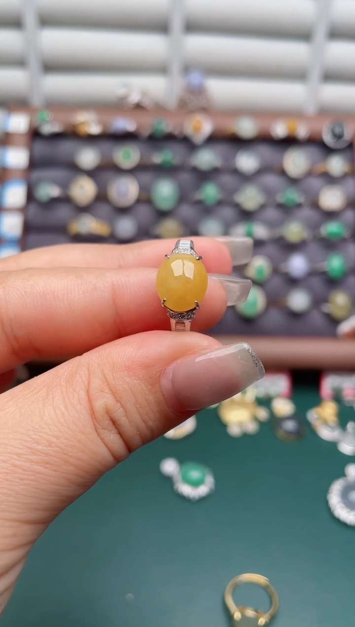 银S925镶嵌戒指翡翠.