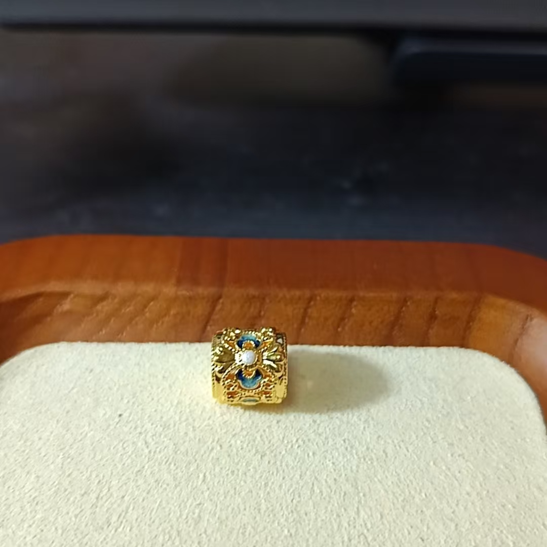 足金999 珐琅彩五福临门