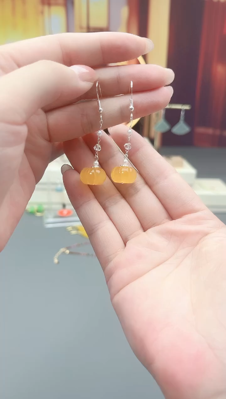 银S925镶嵌耳饰玛瑙/玉髓w06