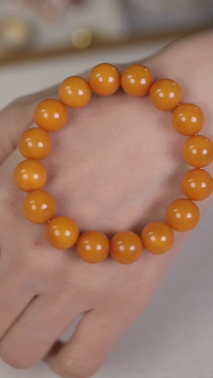 手链琥珀未镶嵌蜜蜡11-12mm手串