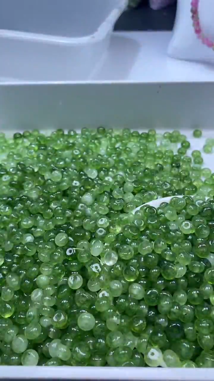 颈饰未镶嵌水晶W1889绿碧玺算盘8*4mm*20颗
