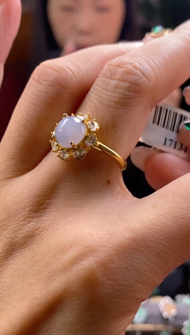 颈饰银S925镶嵌翡翠净货17134