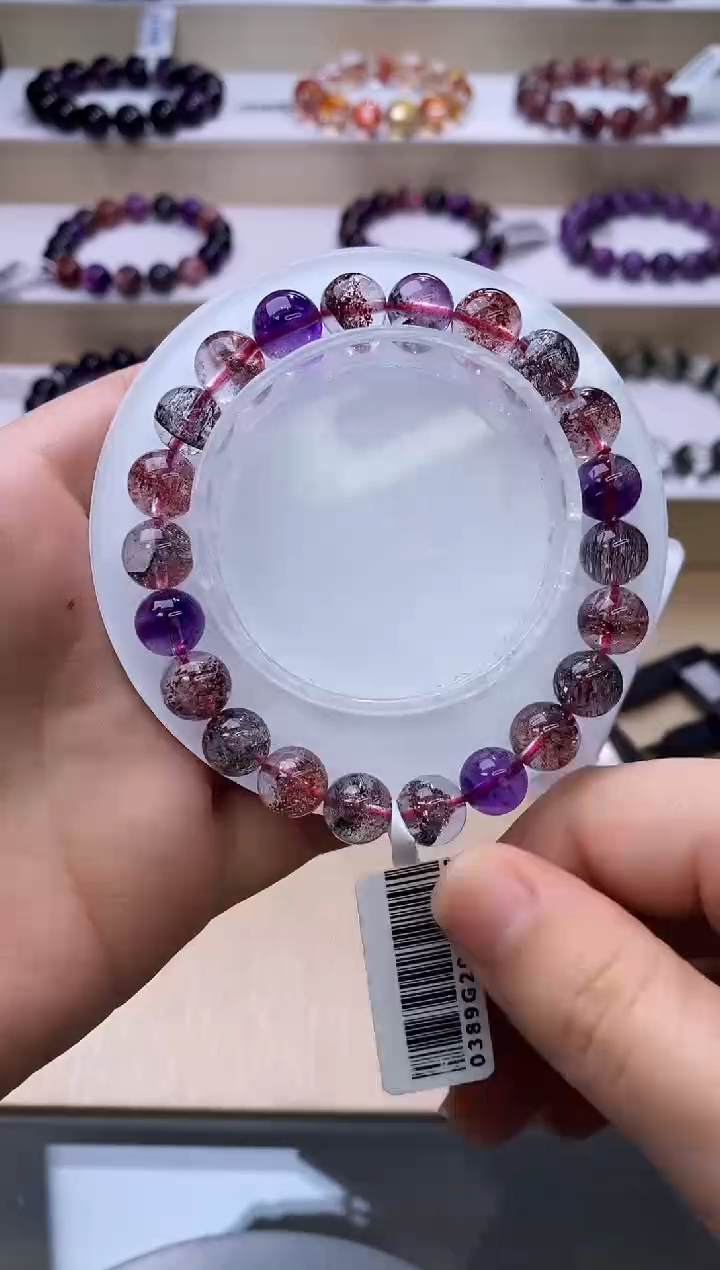 【闪购商品】水晶手链未镶嵌黑加仑超七单圈9m+