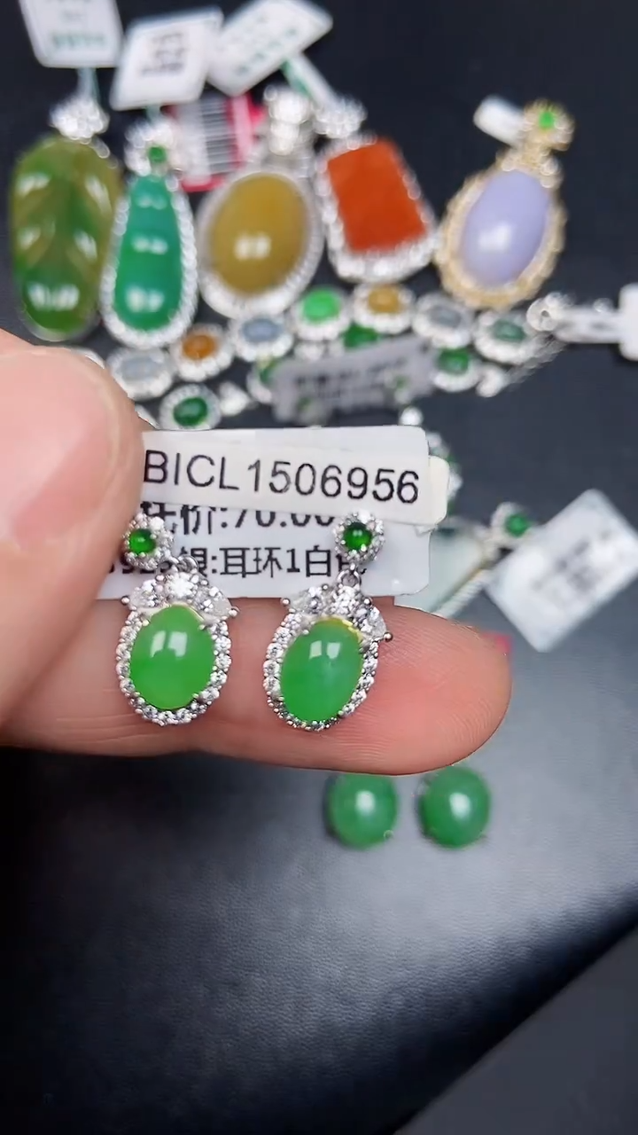 银S925镶嵌戒指翡翠1030