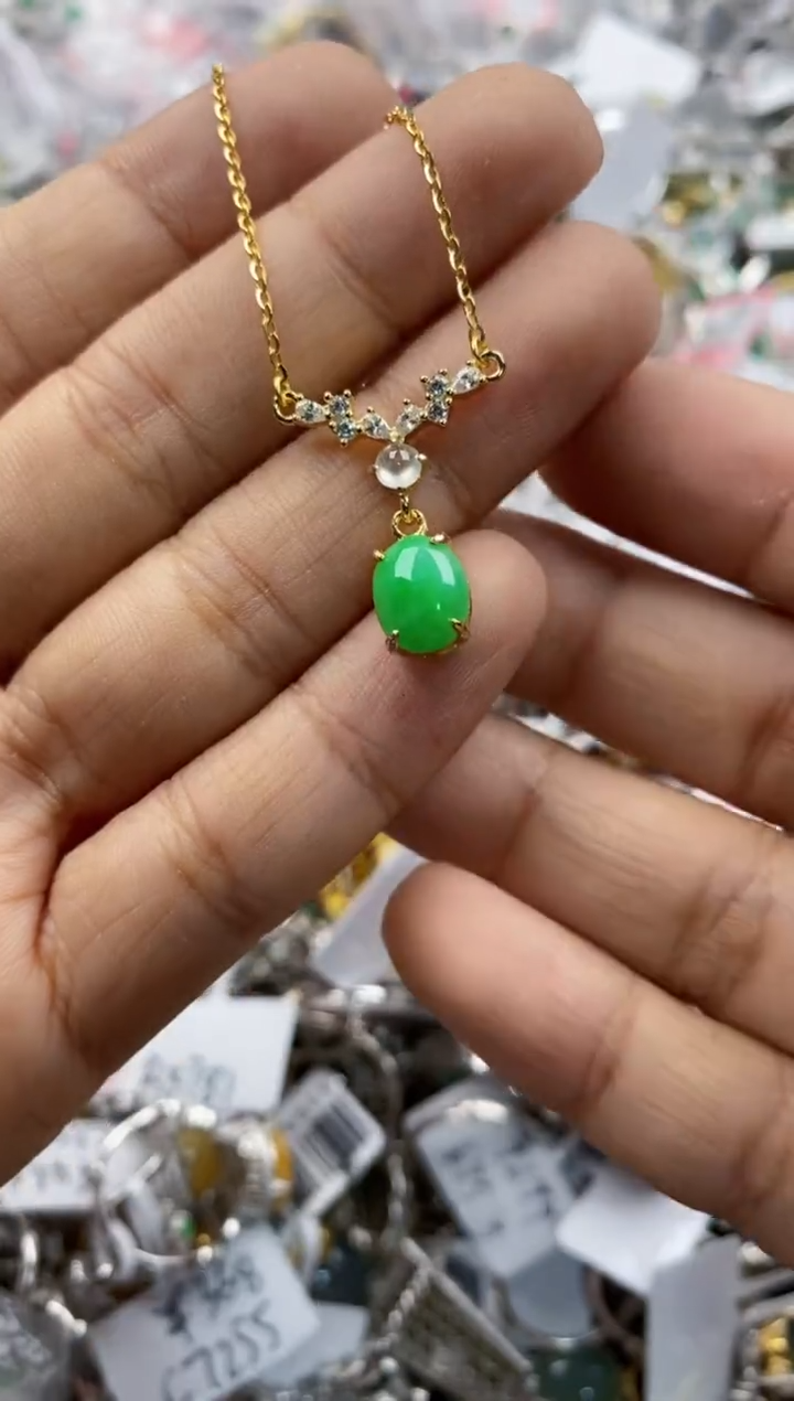 银S925镶嵌戒指翡翠555                   5