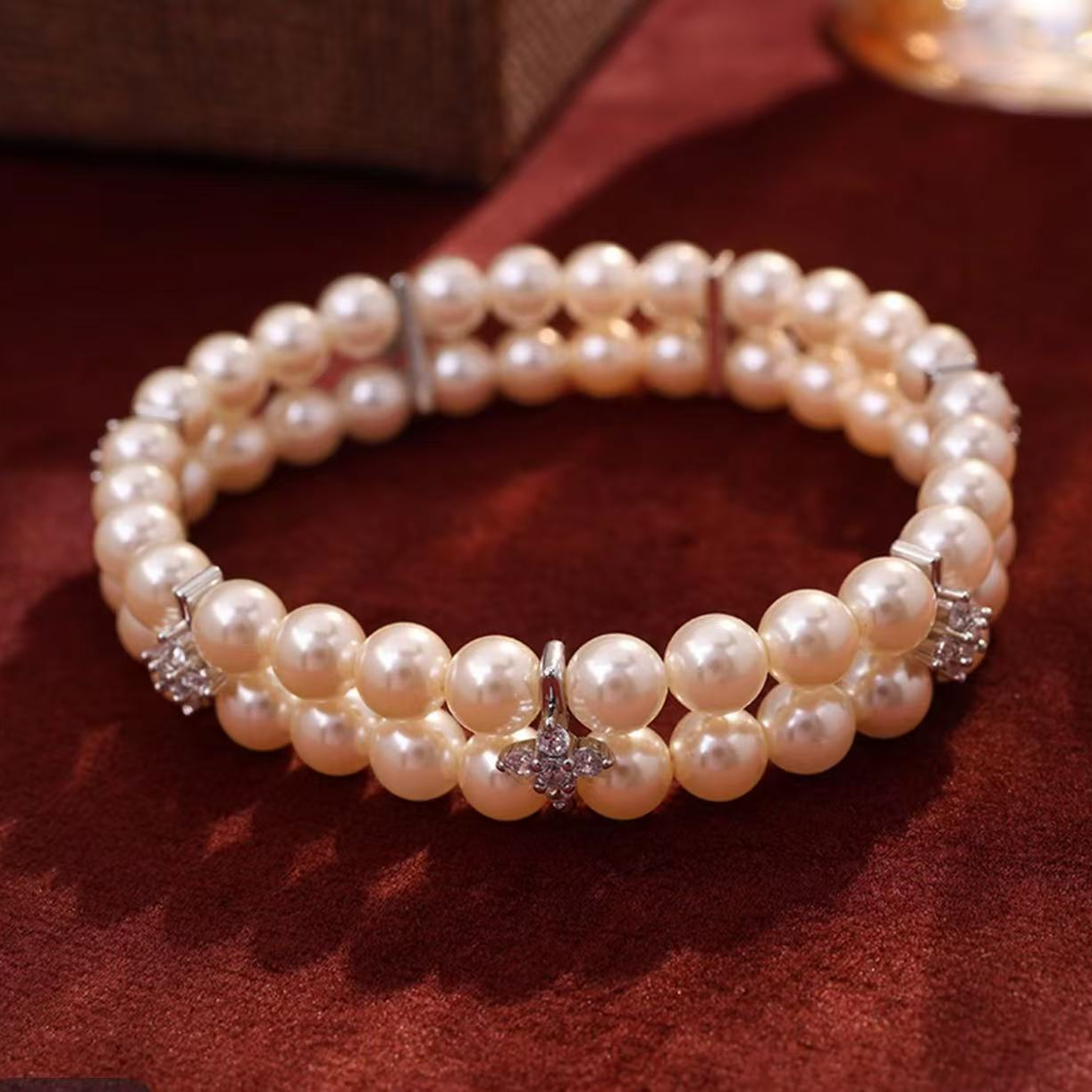 铜合金仿珍珠手链 梵8039时尚手链