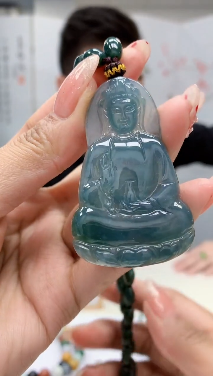 【闪购商品】定制翡翠未镶嵌4990MM-毛货挂件49赠珠链