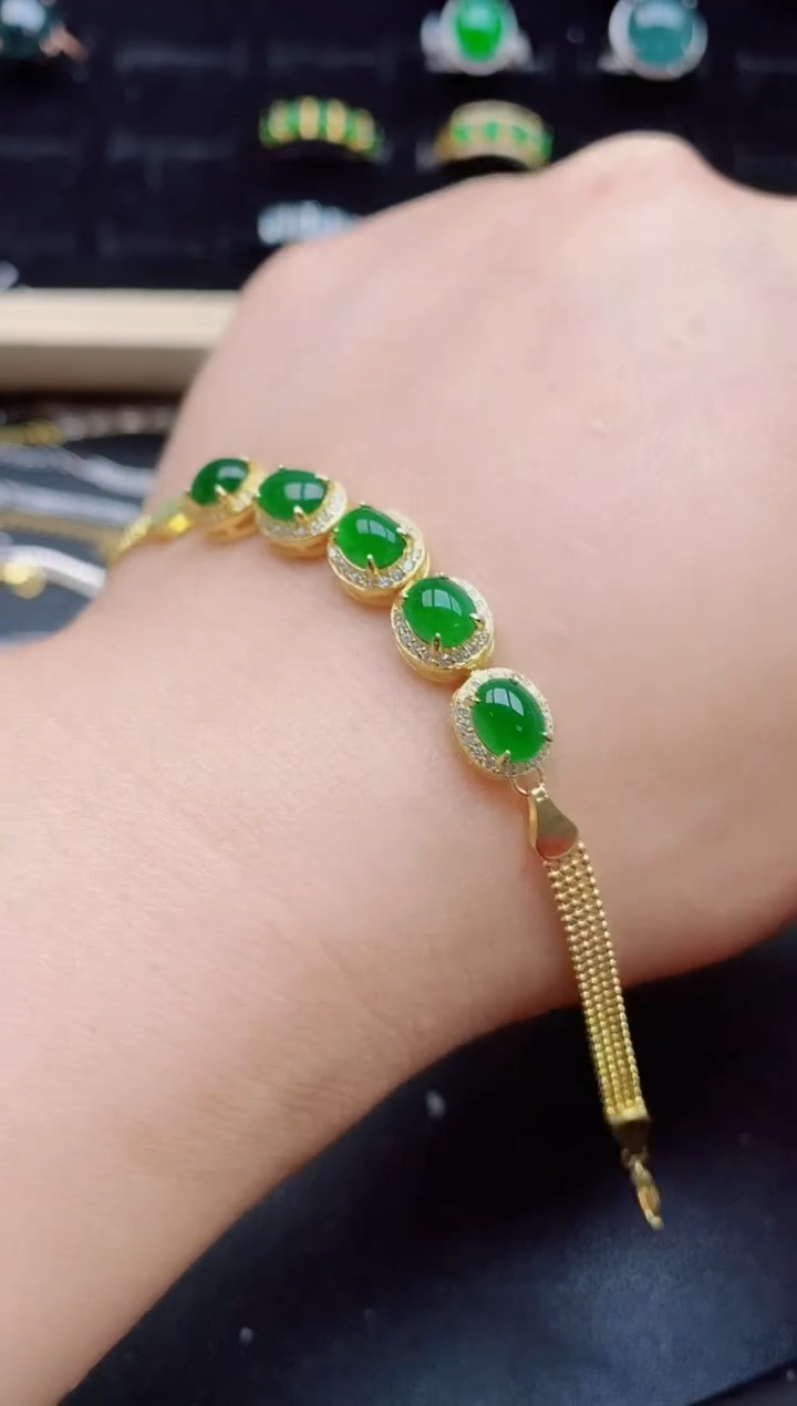 【闪购商品】翡翠手链银S925镶嵌50850850