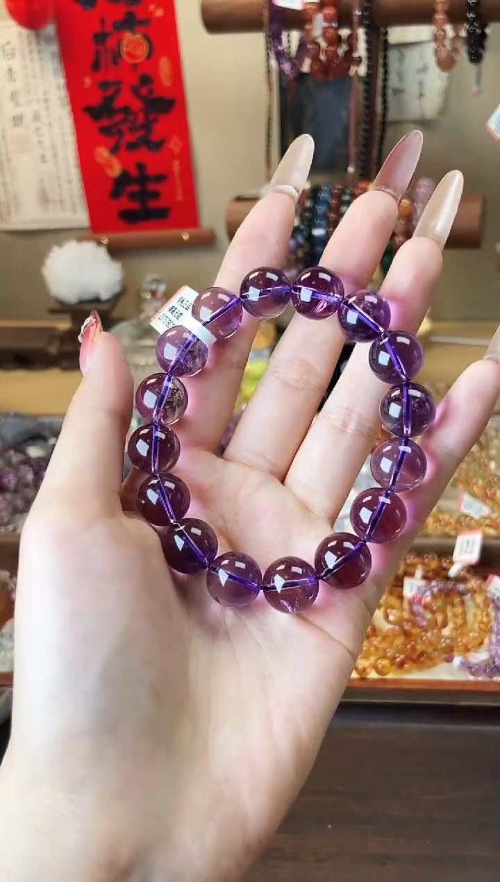 【闪购商品】水晶手串未镶嵌巴西紫水晶13mm
